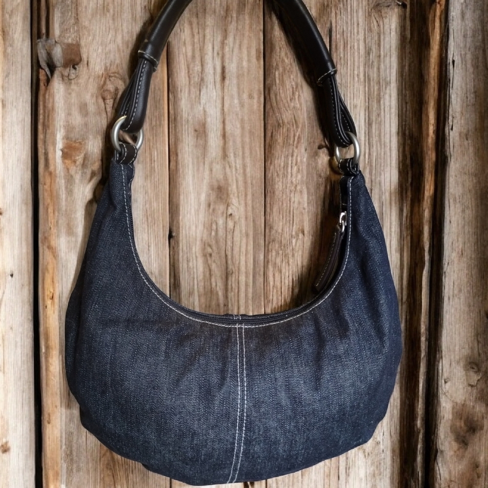 Old Navy Dark Blue Denim Hobo Cresent Shoulder Bag